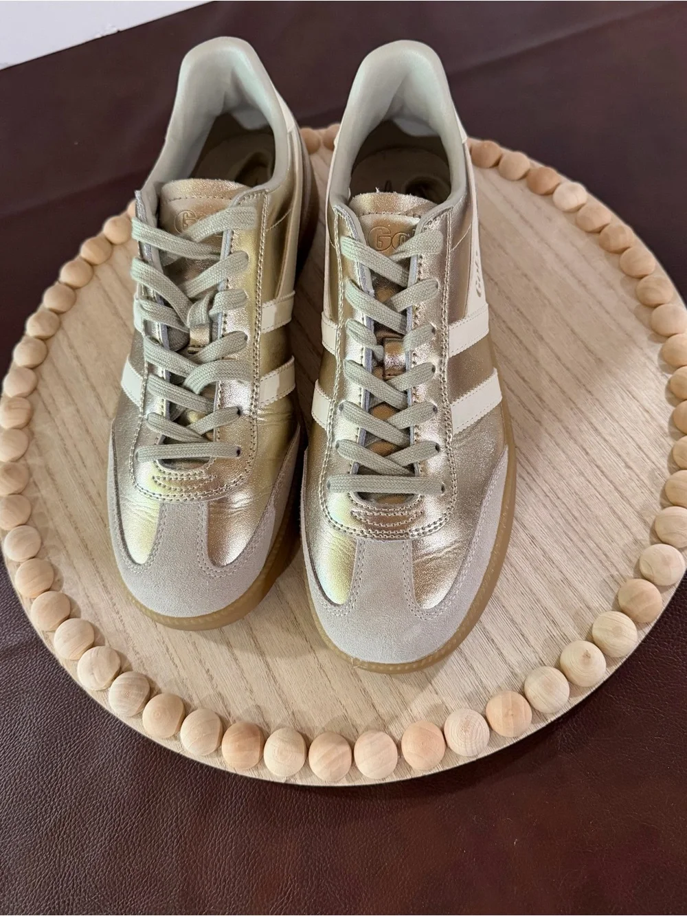 Gola Viper Metallic Gold Off White Gum Sneakers Women’s US 11 EU 42 Leather